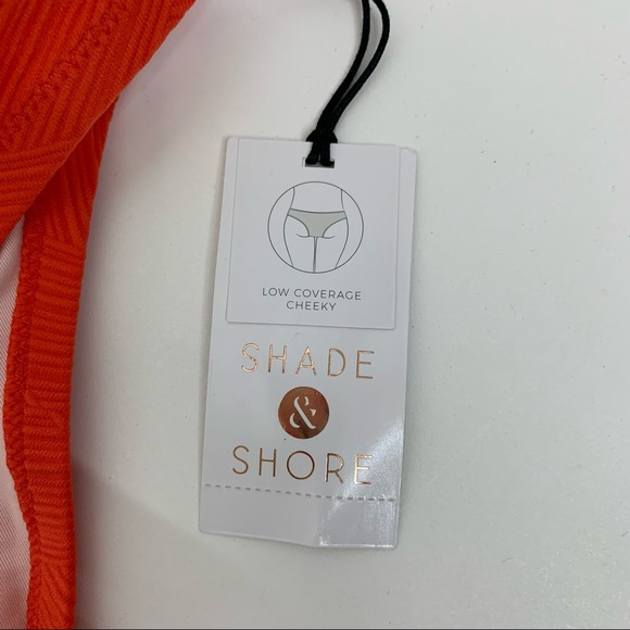 Shade & Shore Deep Orange Swimsuit Bikini Bottoms Low Coverage Cheeky New Nwt - Picture 11 of 16